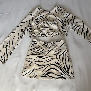 Miss Lola Black and White Zebra Print Dress